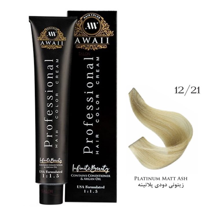 رنگ مو آوایی شماره 12/21 زیتونی دودی پلاتینه