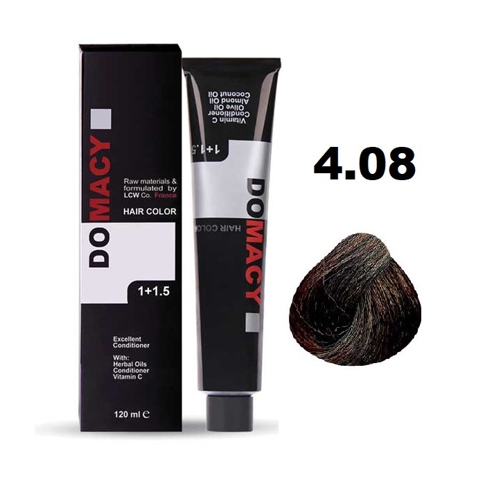 رنگ مو دوماسی شماره ۴.۰۸ قهوه ای تنباکویی متوسط