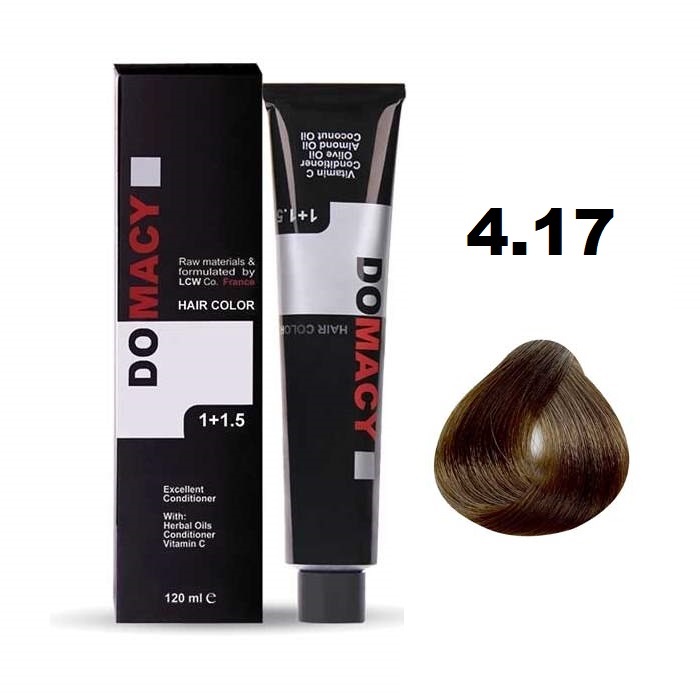 رنگ مو دوماسی شماره ۴.۱۷ قهوه ای نسکافه ای متوسط