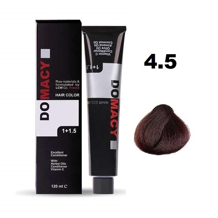 رنگ مو دوماسی شماره ۴.۵ قهوه ای ماهاگونی