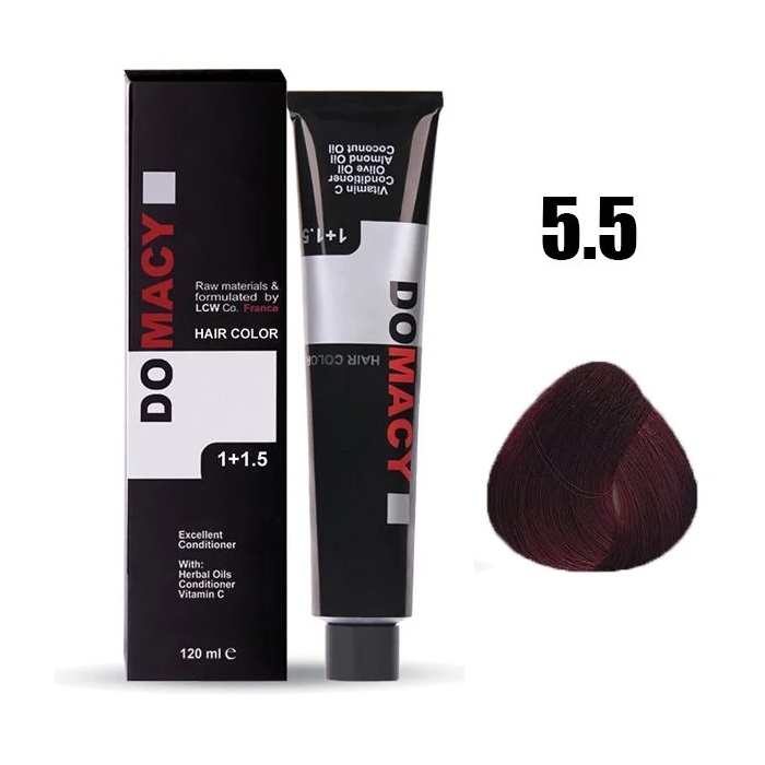 رنگ مو دوماسی شماره ۵.۵ قهوه ای ماهاگونی روشن