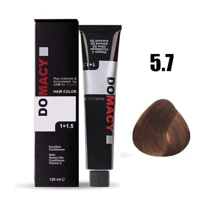 رنگ مو دوماسی شماره ۵.۷ قهوه ای شکلاتی روشن