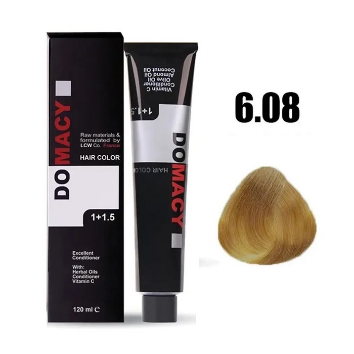 رنگ مو دوماسی شماره ۶.۰۸ بلوند تنباکویی تیره