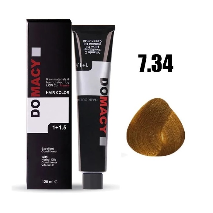 رنگ مو دوماسی شماره ۷.۳۴ بلوند عسلی متوسط
