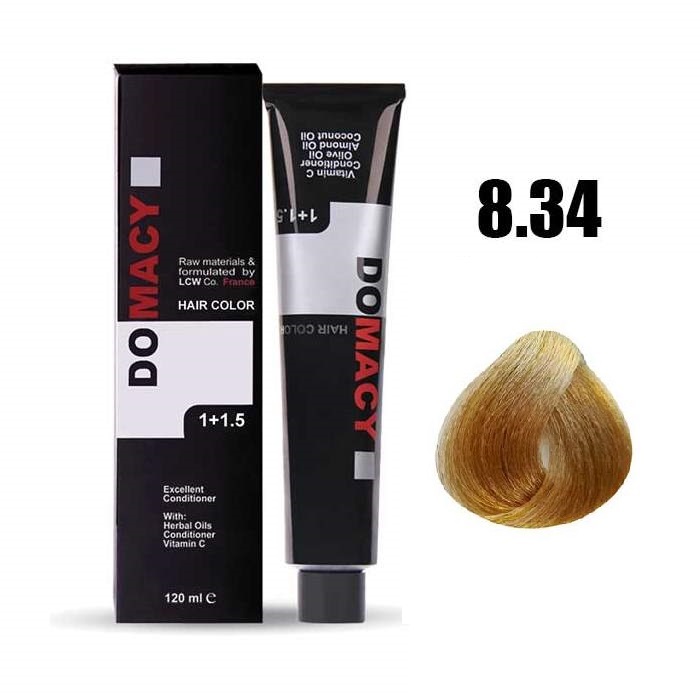 رنگ مو دوماسی شماره ۸.۳۴ چای عسلی بلوند