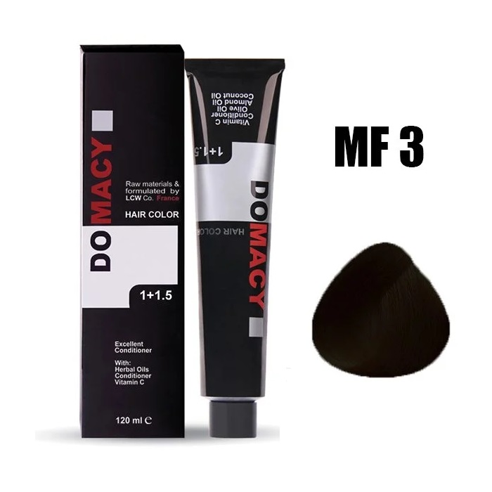 رنگ مو مردانه دوماسی MF3 قهوه ای مشکی