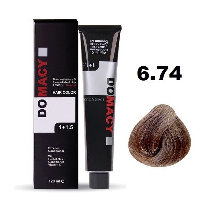 رنگ مو دوماسی شماره ۶.۷۴ بلوند فندقی تیره