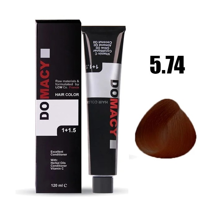 رنگ مو دوماسی شماره ۵.۷۴ قهوه ای فندقی روشن